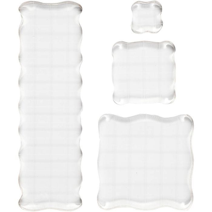 Akrylblock, stl. 2,5x2,5+5x5+7,6x7,6+5x16,5 cm, tjocklek 1 cm, 4 st./ 1 förp.