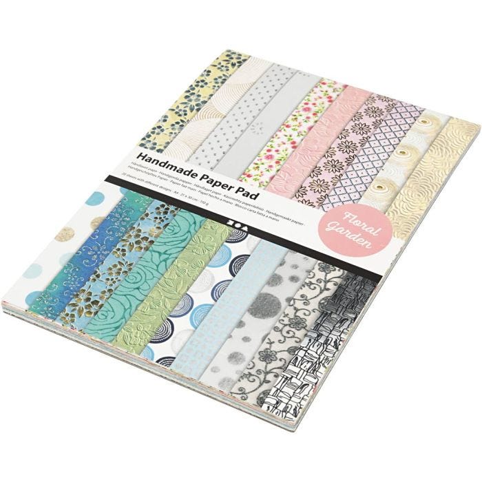 Handgjort Papper, A4, ark 210x297 mm, 110-150 g, 20 ark/ 1 förp.