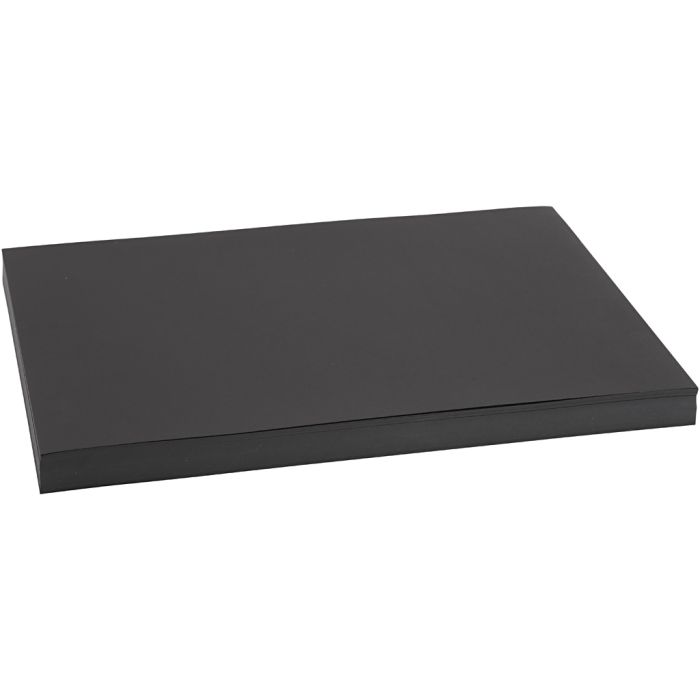 Färgad kartong, A3, ark 297x420 mm, 200 g, svart, 100 ark/ 1 förp.