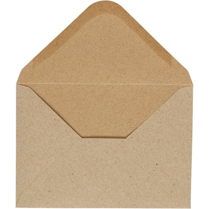 Kuvert, kuvertstl. 11,5x16 cm, 110 g, natur