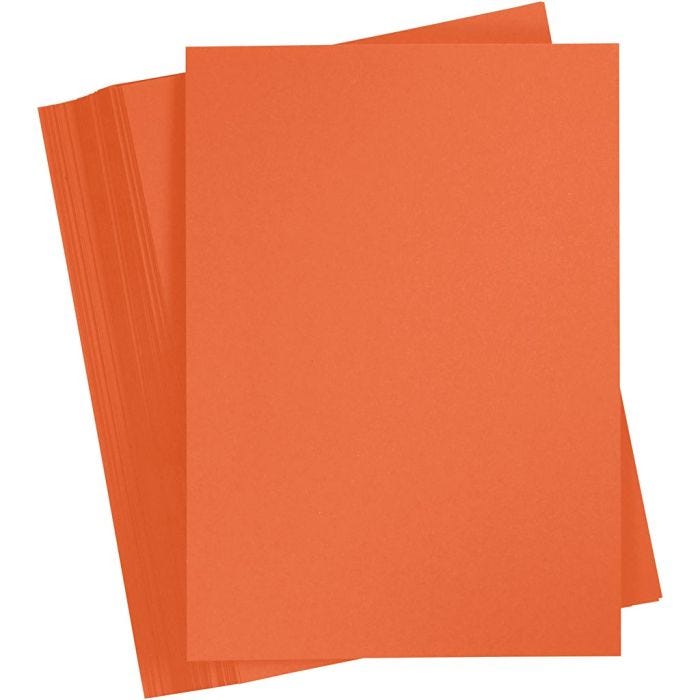 Färgad Kartong, A4, ark 210x297 mm, 180 g, orange, 100 ark/ 1 förp.