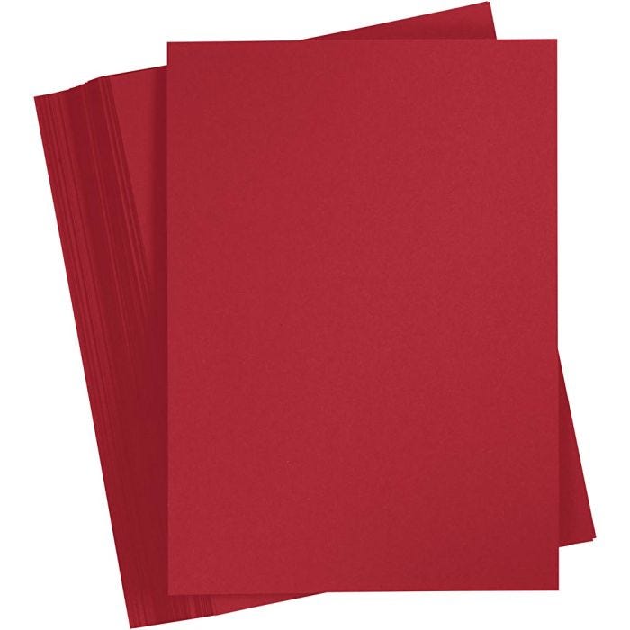 Färgad Kartong, A4, ark 210x297 mm, 180 g, julröd, 100 ark/ 1 förp.
