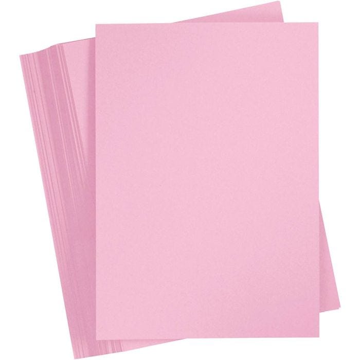 Färgad Kartong, A4, ark 210x297 mm, 180 g, ljusrosa, 100 ark/ 1 förp.