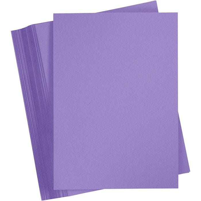 Färgad Kartong, A4, ark 210x297 mm, 180 g, lila, 100 ark/ 1 förp.