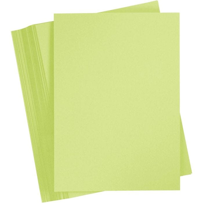 Färgad Kartong, A4, ark 210x297 mm, 180 g, ljusgrön, 100 ark/ 1 förp.