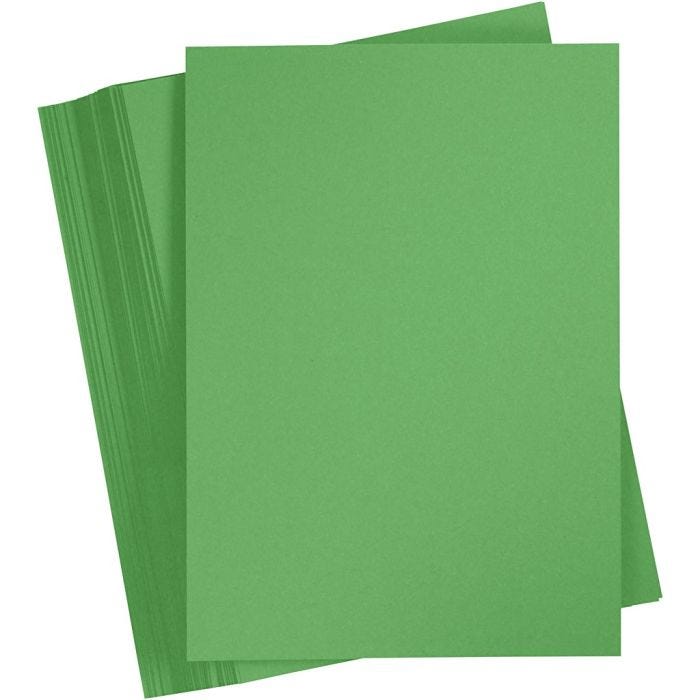 Färgad Kartong, A4, ark 210x297 mm, 180 g, gräsgrön, 100 ark/ 1 förp.