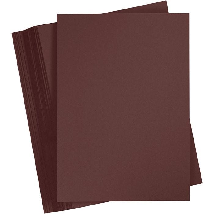 Färgad Kartong, A4, ark 210x297 mm, 180 g, mörkbrun, 100 ark/ 1 förp.