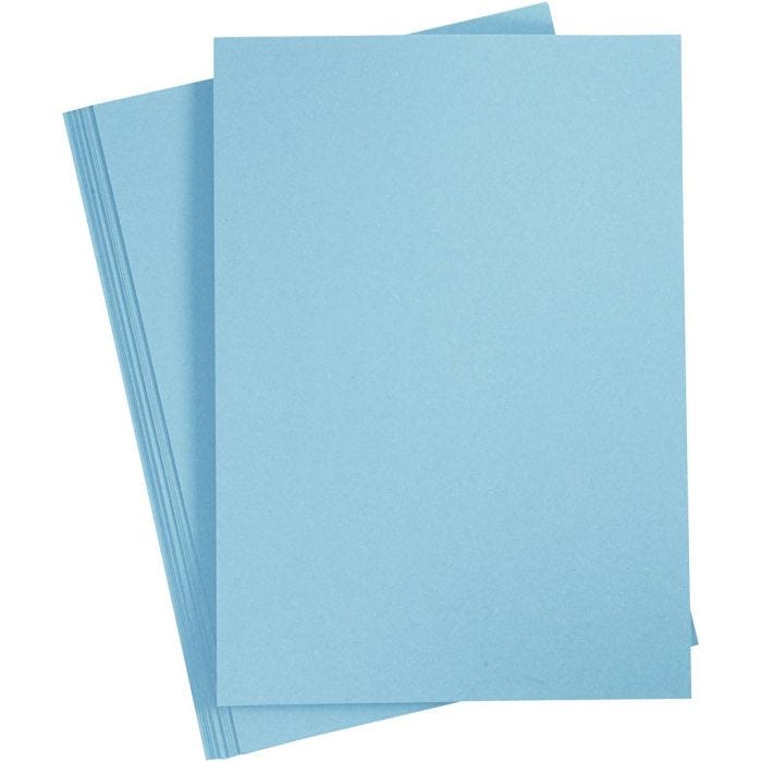 Kartong, A4, ark 210x297 mm, 220 g, ljusblå, 10 st./ 1 förp.