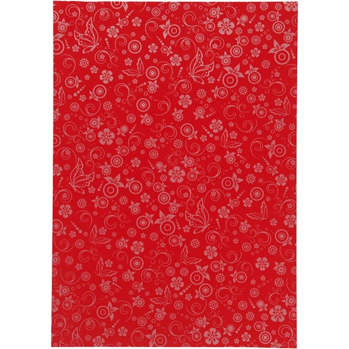 Papper, A4, ark 210x297 mm, 80 g, röd, 20 ark/ 1 förp.