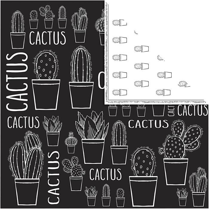Designpapper, kaktus, 180 g, 5 ark/ 1 förp.
