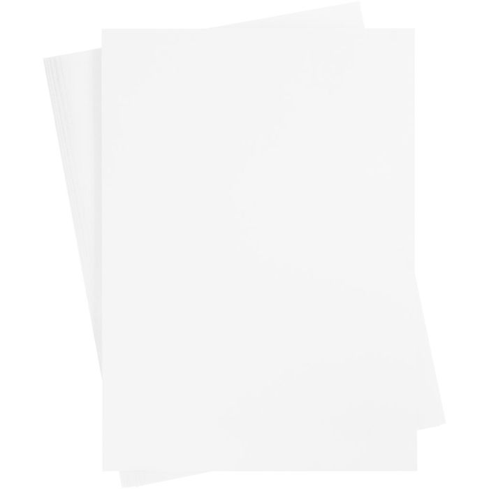 Färgad kartong, ark 460x640 mm, 210-220 g, vit, 25 ark/ 1 förp.