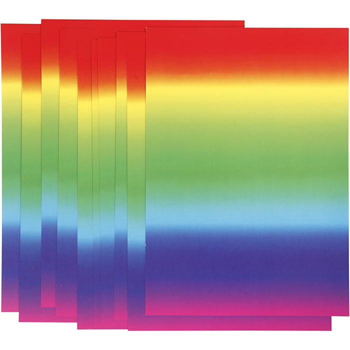 Regnbågskartong, A4, ark 210x297 mm, 180 g, 10 ark/ 1 förp.