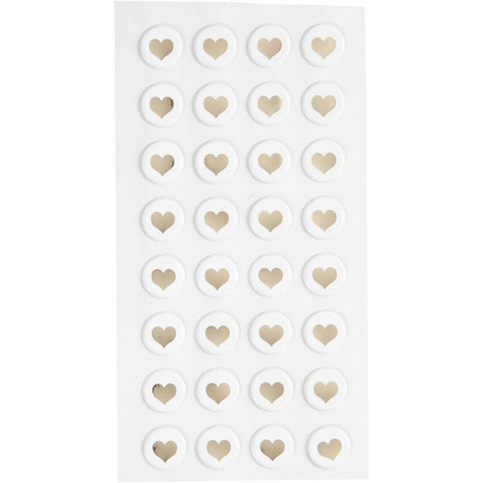 Puffy stickers, Dia. 14 mm, tjocklek 2 mm, vit, 32 st./ 1 förp.