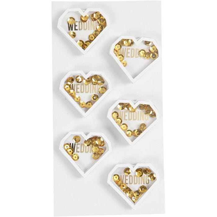 Shaker stickers, D: 4 mm, L: 32 mm, B: 38 mm, vit, 6 st./ 1 förp.