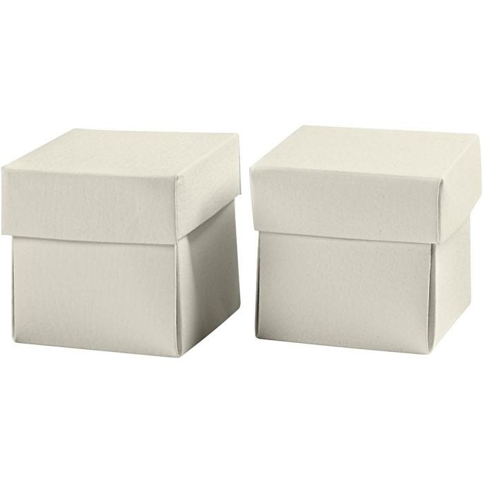 Presentaskar att vika, stl. 5,5x5,5 cm, 250 g, råvit, 10 st./ 1 förp.