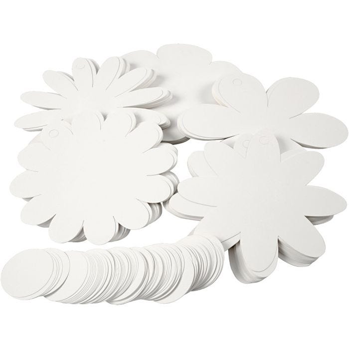 Blommor, Dia. 20 cm, 400 g, vit, 5x20 st./ 1 förp.