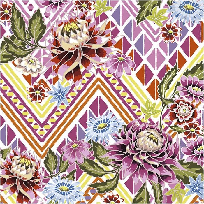 Servetter, blommor, stl. 33x33 cm, 20 st./ 1 förp.