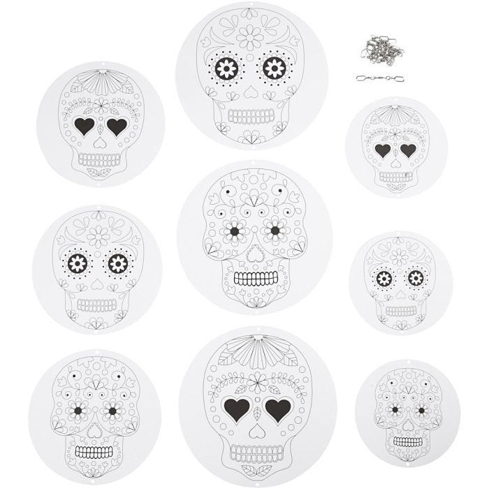 Mobil med motiv, Dia. 12+15+18 cm, 300 g, vit, 3 set/ 1 förp.