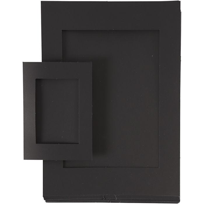 Passepartoutramar, stl. A4+A6, 180 g, svart, 2x60 st./ 1 förp.