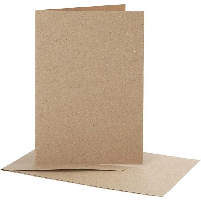 Brevkort, kortstl. 10,5x15 cm, kuvertstl. 11,5x16,5 cm, natur, 10 set/ 1 förp.