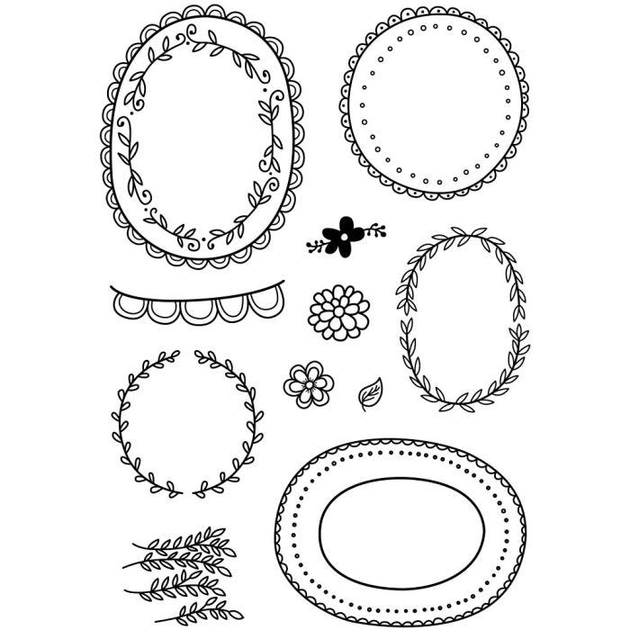 Clear Stamps, ramar av löv, ark 11x15,5 cm, 1 ark