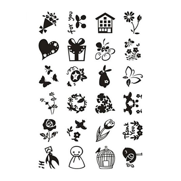 Clear Stamps, små söta hälningar, ark 11x15,5 cm, 1 ark