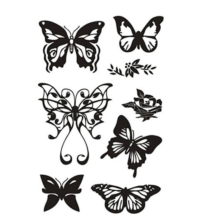 Clear Stamps, fjärilar, ark 11x15,5 cm, 1 ark