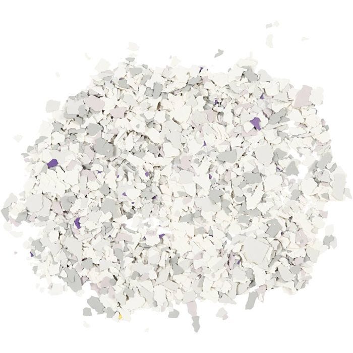 Terrazzo flakes, ljusgrå, 90g/ 1 burk