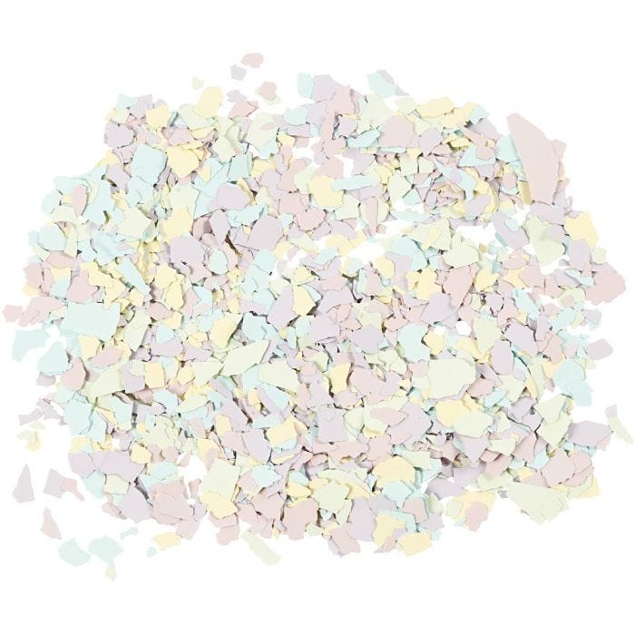 Terrazzo flakes, pastellfärger, 90g/ 1 burk