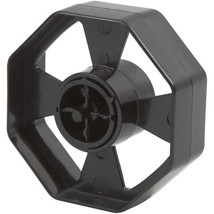 Hjul till bordsdispenser, Dia. 7,5 cm, B: 25 mm, svart, 1 st.