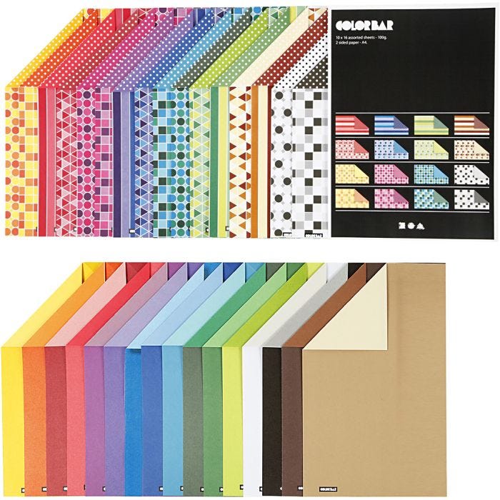 Colorbar Rivkartong, A4, 210x297 mm, 250 g, mixade färger, 32x10 ark/ 1 förp.