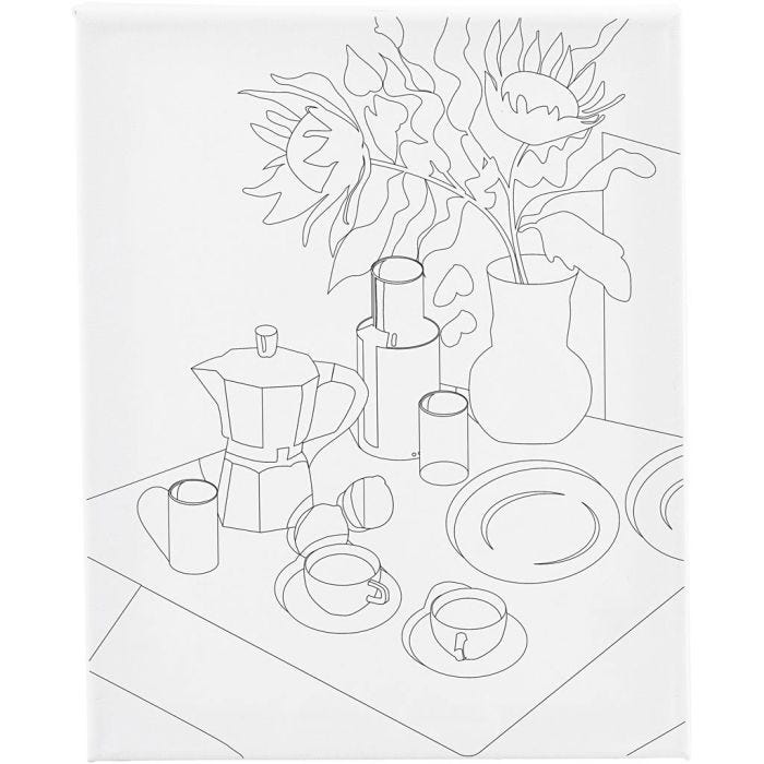 Målardukar med tryck, Frukostbord, D: 1,6 cm, stl. 24x30 cm, 360 g, 1 st.