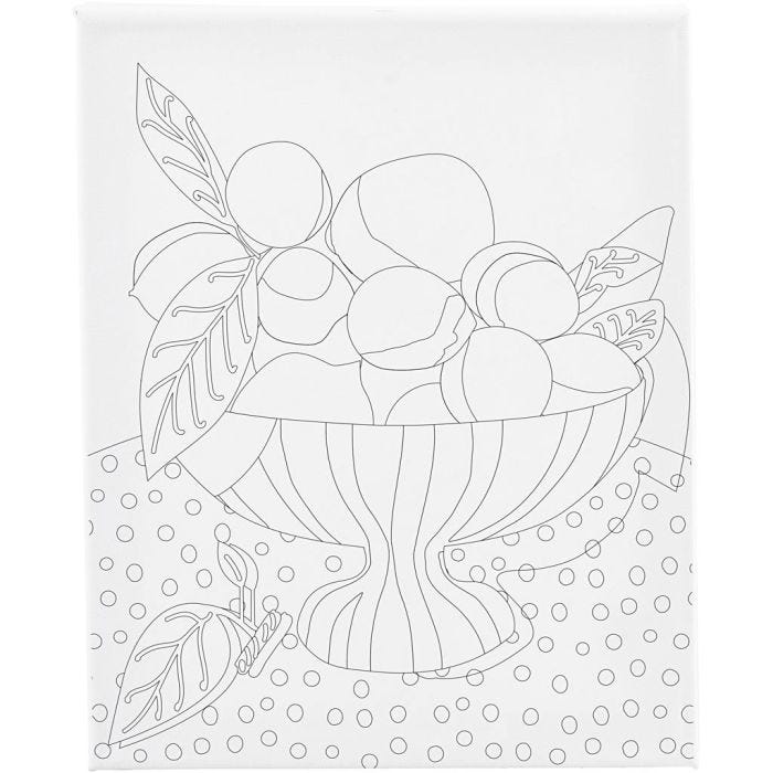 Målardukar med tryck, Fruktskål, D: 1,6 cm, stl. 24x30 cm, 360 g, 1 st.