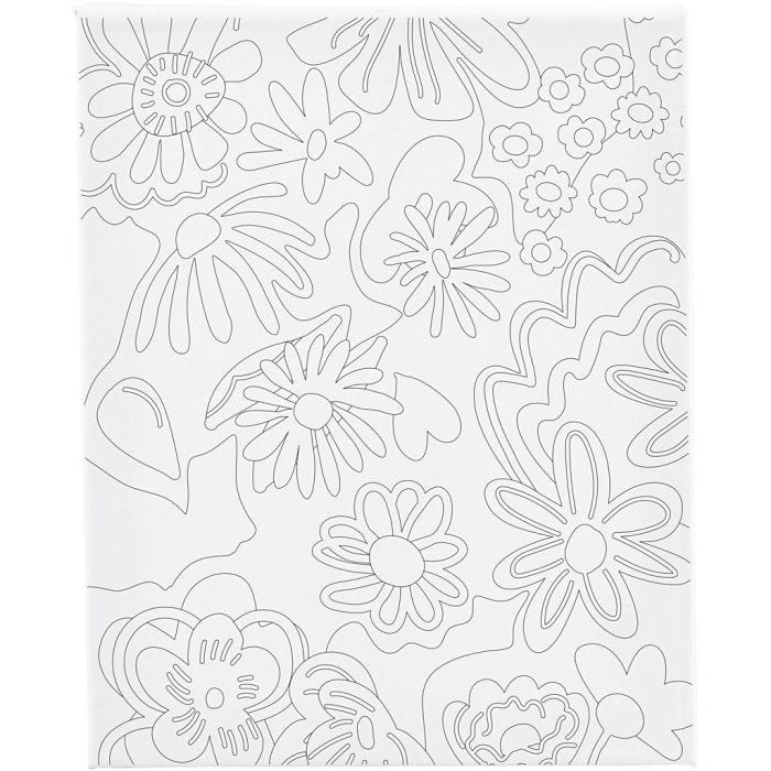 Målardukar med tryck, Blommor, D: 1,6 cm, stl. 24x30 cm, 360 g, 1 st.