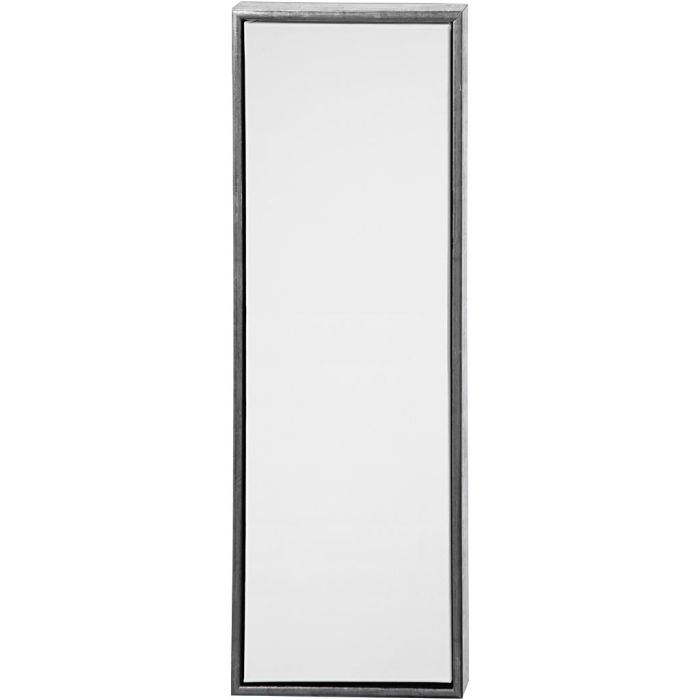 Duk med ram, stl. 30x90 cm, 360 g, antiksilver, vit, 1 st.