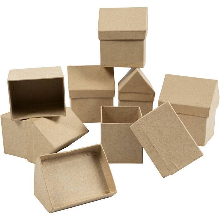 Pappaskar hus, H: 10,5 cm, stl. 6x8,5 cm, 5x4 st./ 1 förp.
