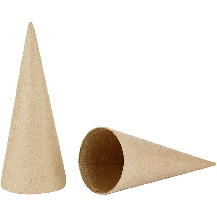 Pappstrutar, H: 20 cm, Dia. 8 cm, 5 st./ 1 förp.