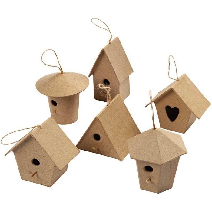 Fågelholkar Mini, H: 7 cm, 6 st./ 1 förp.