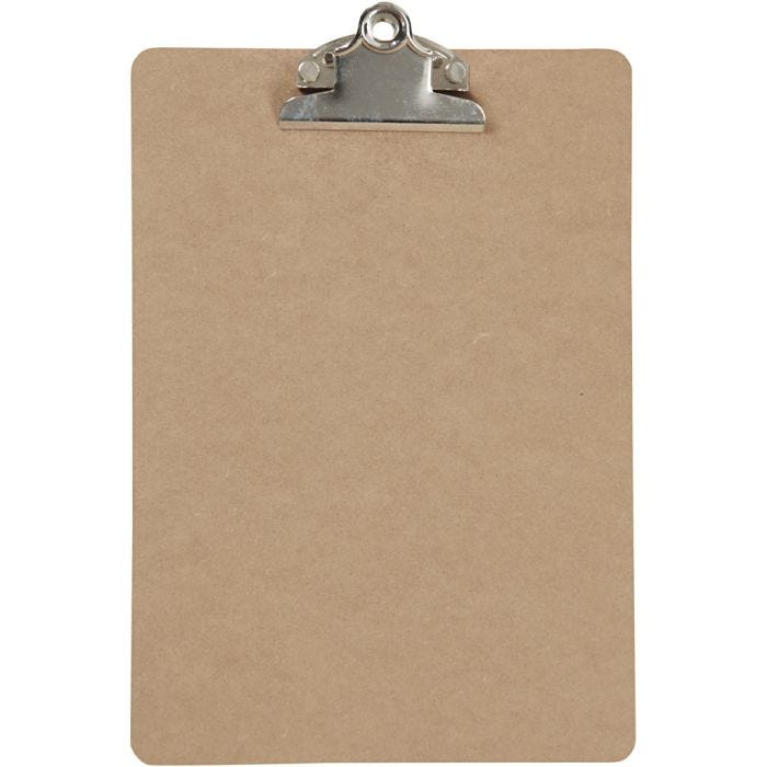 Clipboard/ritunderlag, A5, stl. 19x27x0,3 cm, silver, 1 st.