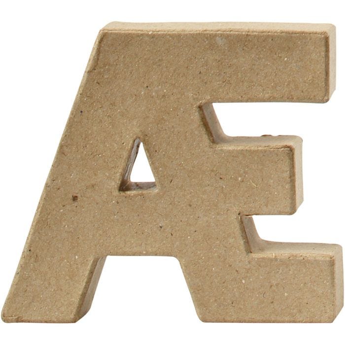 Pappbokstav, Æ, H: 10 cm, tjocklek 2 cm, 1 st.