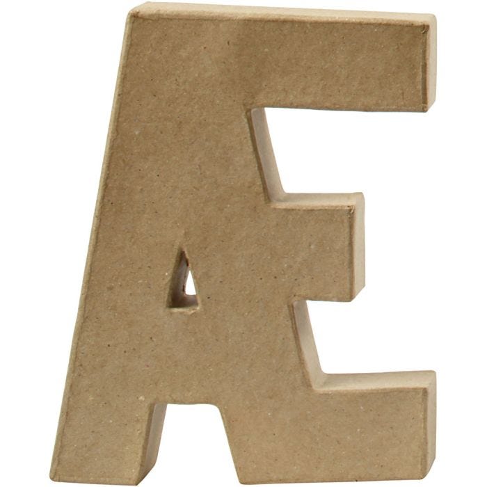 Pappbokstav, Æ, H: 20,5 cm, B: 16 cm, tjocklek 2,5 cm, 1 st.