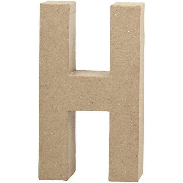 Pappbokstav, H, H: 20,2 cm, B: 11,2 cm, tjocklek 2,5 cm, 1 st.