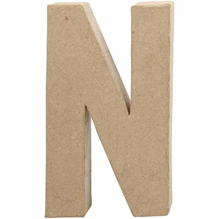 Pappbokstav, N, H: 20,2 cm, B: 11,5 cm, tjocklek 2,5 cm, 1 st.