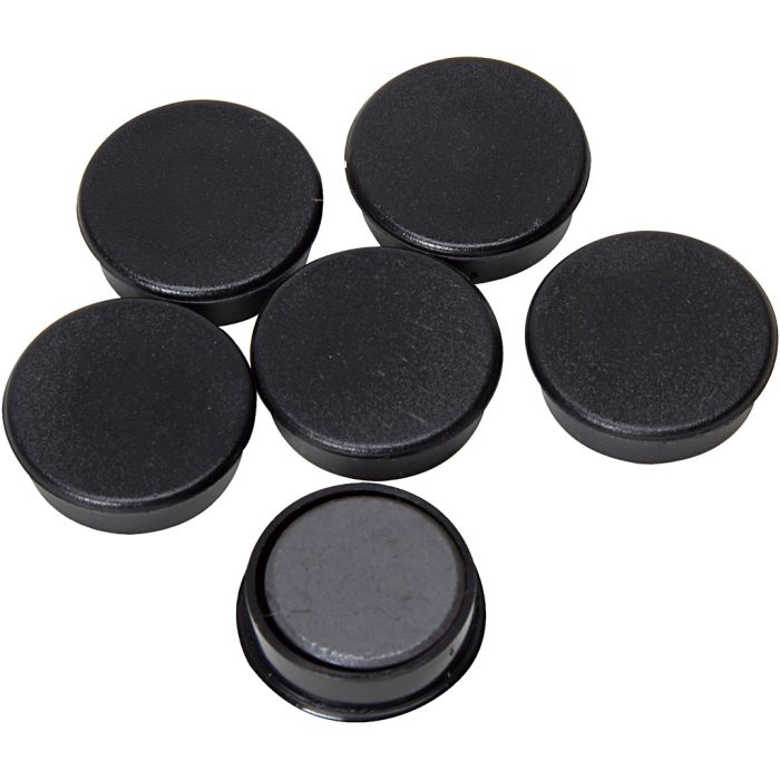 Magneter, Dia. 25 mm, svart, 10 st./ 1 förp.