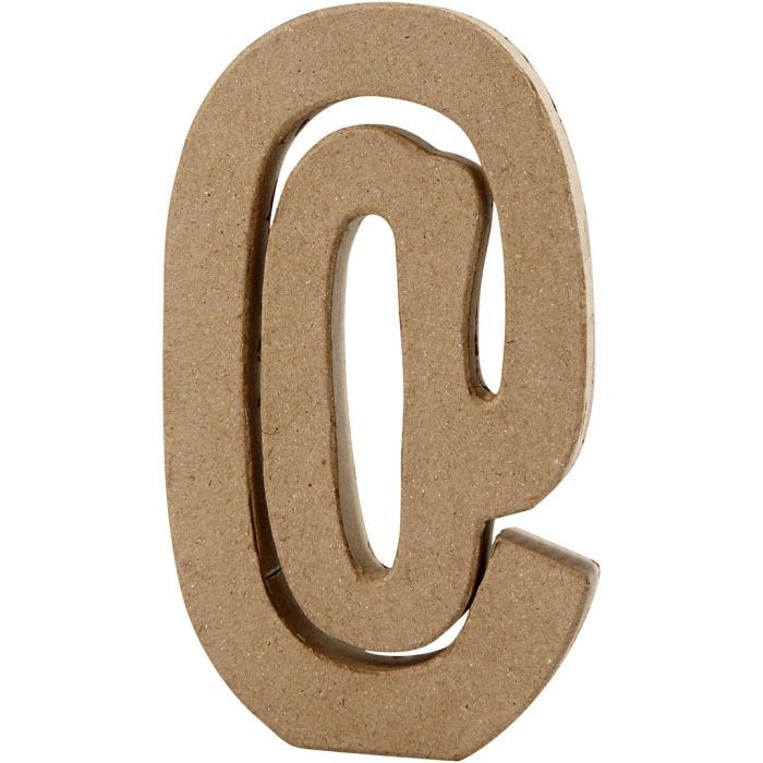 Pappsymbol, @, H: 19,9 cm, B: 11,5 cm, tjocklek 2,6 cm, 1 st.