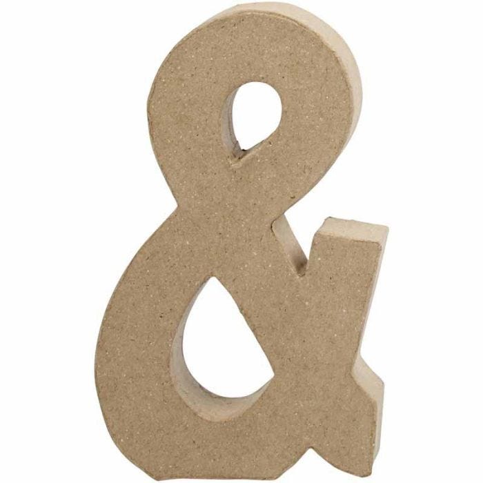Pappsymbol, &, H: 19,9 cm, B: 11,5 cm, tjocklek 2,5 cm, 1 st.