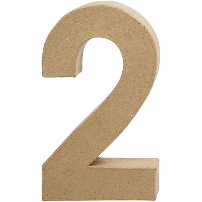 Pappsiffra, 2, H: 20,5 cm, B: 12 cm, tjocklek 2,5 cm, 1 st.