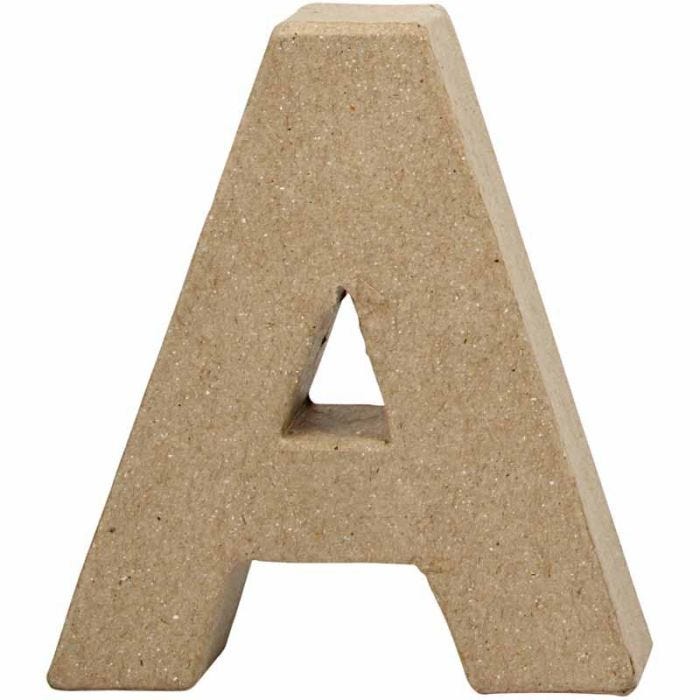 Pappbokstav, A, H: 10 cm, B: 9,5 cm, tjocklek 1,7 cm, 1 st.