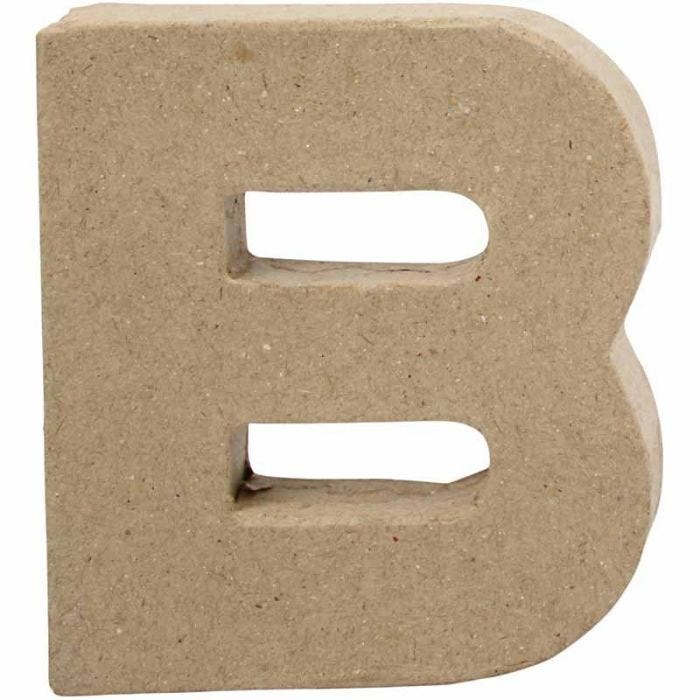 Pappbokstav, B, H: 10 cm, B: 9 cm, tjocklek 1,7 cm, 1 st.