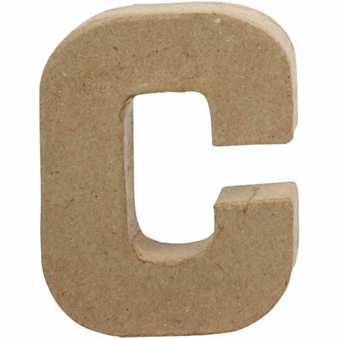 Pappbokstav, C, H: 10 cm, B: 7,5 cm, tjocklek 1,7 cm, 1 st.